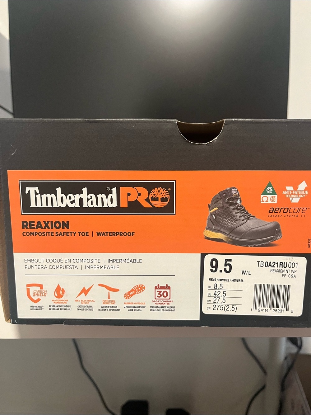 Timberland PRO Reaxion Waterproof Safety Boots - Black with Orange Accents